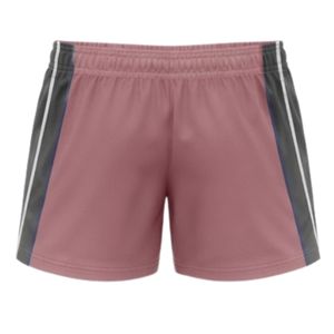 Unisex Dusty Pink Gray Sublimated Netball Shorts Polyester <b>Athletic</b> Fit Sportswear Side Stripe Panel Match Training Clothing - Product Image 2