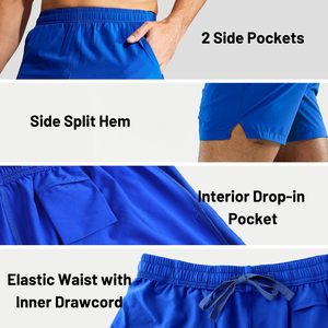 Shorts de jogging décontractés pour hommes en coton 100% de haute qualité, séchage rapide, respirants, avec logo personnalisé - motif uni - Product Image 4