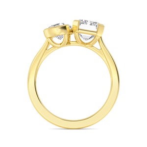 Exquisito Anillo de Compromiso de Oro Rosa de 10K con Diamantes Cultivados en Laboratorio en Forma de Pera y Esmeralda de 1.87 CTW - Product Image 6