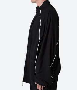 NESTA SPORTS เสื้อกันลมน้ำหนักเบาสำหรับผู้ชายไซส์พลัส ระบายอากาศได้ดี แต่งขอบตัดกัน แขนเสื้อแบบแร็กแลน ซิปหน้า โพลีเอสเตอร์ ทรงโอเวอร์ไซส์ - Product Image 4