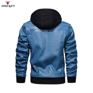 Veste de moto d'hiver pour hommes en toile et cuir véritable, coupe-vent, imperméable et respirante, style urbain, vente en gros - Product Image 5