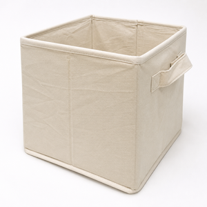 Custom Foldable Cotton Canvas <b>Storage</b> Basket 27x27x27 cm <b>Collapsible</b> Fabric <b>Storage</b> Bin Wholesale OEM Private Label Manufacturer - Product Image 4