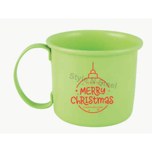 Deep Red Christmas Printed Mug With Handle Stainless Steel - Product Image 2