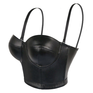 Corset gainant push-up en cuir PU noir pour femme, avec fermeture éclair, dentelle respirante et néoprène, pour usage quotidien - Product Image 4