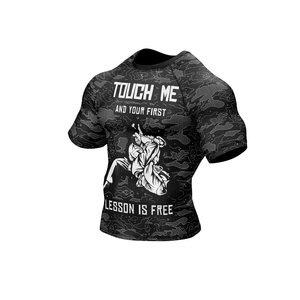 เสื้อรัดกล้ามเนื้อ MMA แขนยาว คุณภาพดี ระบายอากาศได้ดี สำหรับผู้ชาย ดีไซน์ทันสมัย ผลิตจากผ้าสแปนเด็กซ์/ไนลอน สีสันปรับแต่งได้ มีจำหน่ายแล้ว - Product Image 5
