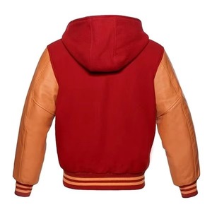 Veste de sport verte pour homme, manches en PU rouge, col rabattu, fermeture à boutons, vêtement décontracté d'automne, coupe classique, couleur unie - Product Image 6