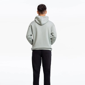 Men's <b>grey</b> Hooded <b>Sweatshirt</b> Knitted Regular Fit Casual Autumn Hoodie Solid Color Pocket Design - Product Image 2