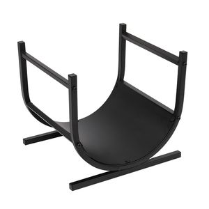 17 Inches Modern Black Scroll Firewood <b>Log</b> Rack Bin Small Indoor/Outdoor <b>Decorative</b> Fireplace Accessory - Product Image 2