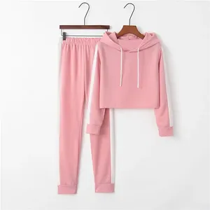 Conjunto Deportivo de Verano para Mujer, 2 Piezas, Shorts, Spandex/Poliéster, Felpa Ligera, Color Liso, Estilo Urbano - Product Image 5