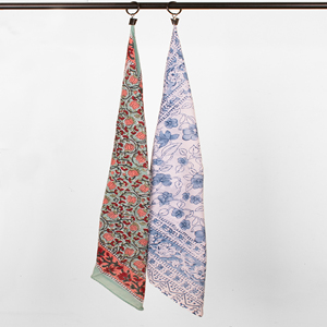 Bohemian Style Cotton Block Print Bandana 21X21 Inch Custom Promotional Scarf Wholesale Supplier Manufacturer Factory - Product Image 1