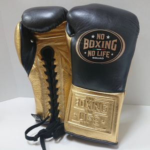 Gants de boxe de haute qualité en noir et or, sans boxe il n'y a pas de vie, pour entraînement MMA et kickboxing, équipements de combat personnalisés en gros - Product Image 5