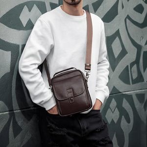 Spot Custom Black Fashion Vintage England Style Zipper Genuine Leather 14.2 Inch Computer Clutch <b>Bag</b> Polyester Multi-Compartment - Product Image 5