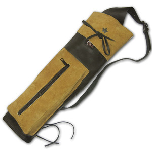 กระเป๋าใส่ลูกธนูหนังวัวแท้แบบสั่งทำพิเศษ 50 ซม. ยี่ห้อ HUNTING Archery OEM รุ่น ESHALZ IMPEX AQ-131 พร้อมช่องใส่ก้านลูกธนูและขนนกแบบกำหนดเองได้ - Product Image 5