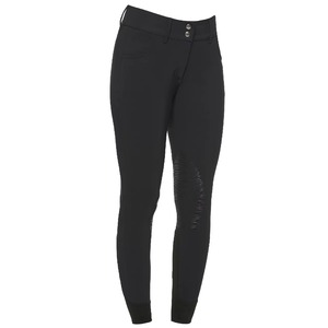 Pantalon d'équitation en jean pour femme, taille haute, avec empiècements en daim antidérapants aux genoux, idéal pour l'été, modèle plat ODM - Product Image 3