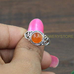 แหวนพลอยคาร์เนเลียนสีแดงธรรมชาติ แหวนหินสีแดง แหวนเงินแท้ 925 สำหรับผู้หญิง แหวนแต่งงานทำมือ แหวนหมั้น ของขวัญ - Product Image 4