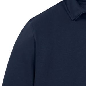Sudadera Casual Ligera de Manga Larga con Cuello Alto y Cierre de Cremallera de un Cuarto, con Logotipo Bordado Azul Marino para Hombre, Ideal para Uso Diario - Product Image 4