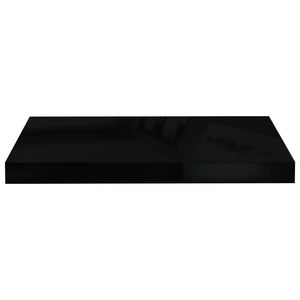 Ensemble de 4 étagères murales et de présentoirs en MDF nid d'abeille noir brillant et métal - Product Image 5