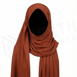 Women Solid Color Cotton Hijab Jersey Fabric Breathable Daily Wear Middle East Ethnic Scarf Shawl - Product Image 6