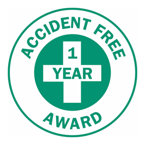 Brady 1-Year Accident-Free Award <b>Hard</b> <b>Hat</b> Labels 2 Inch Diameter Durable Matte Self-Adhesive Safety Campaign <b>Stickers</b> - Product Image 2
