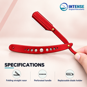 Salon Professional Barber <b>Straight</b> Razor Stainless Steel Shavette for Men with 4 Free Blades - Product Image 2