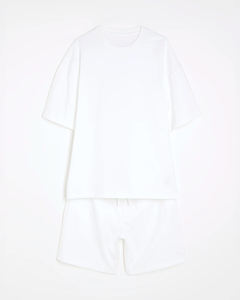 T-shirts et shorts streetwear 2026 en coton épais 100 % unisexe, coupe ample et courte, pour hommes - Product Image 4