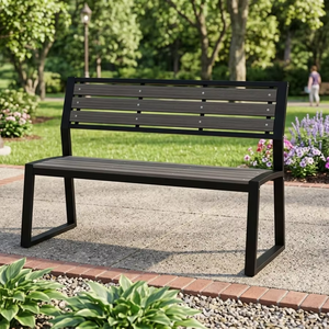 Banc de patio 3 places moderne de style américain et européen, en métal, écologique, durable, résistant à l'eau, pour hôpital, parc, villa, salle de sport - Product Image 1
