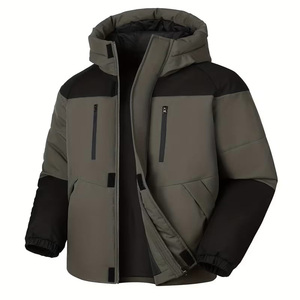 Windbreaker Softshell Men's Hooded Safari Style <b>Jacket</b> Waterproof Breathable Weather Resistant 100% Polyester - Product Image 1