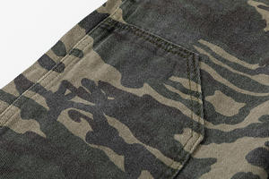 Pantalon cargo en denim à taille haute, imprimé uni, en coton épais, coupe ample, style vintage streetwear, pour l'hiver - Product Image 6