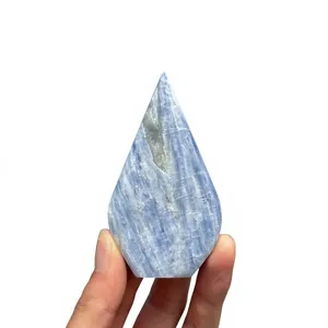 ALIZA AGATE EXPORTS คริสตัลไคยาไนต์สีน้ำเงินธรรมชาติ แกะสลักด้วยมือ ขัดเงาแบบเปลวไฟ รูปทรงหยดน้ำ อัญมณีทรงเรขาคณิต ของตกแต่งบ้านตามหลักฮวงจุ้ย - Product Image 5