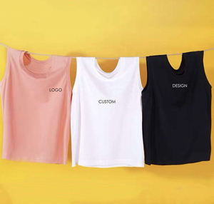 Breathable Casual Tank <b>Tops</b> Front Logo Custom Size High Quality Factory Made Best Price Regular Solid Cotton Women's Tank <b>Tops</b> - Product Image 5