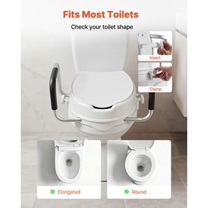 Rialzo per sedile WC imbottito regolabile con capacità di carico di 300 libbre e altezza di sollevamento di 4 pollici - Product Image 3