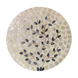 Artisan Crafted Real Shell Placemat Iridescent Mother of Pearl Charger Plate for Glamorous Table Scape Design - Product Image 1