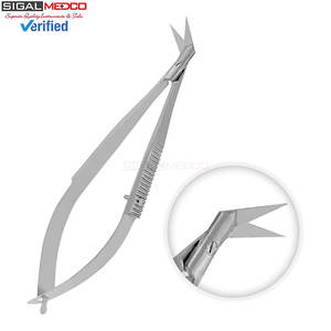 Juego de 3 Tijeras Manuales Micro Iris Castroviejo de 4.5 Pulgadas, Hojas Rectas, Curvas y Anguladas, Extra Afiladas, con Mecanismo de Resorte, Quirúrgicas, Certificadas por la CE - Product Image 4