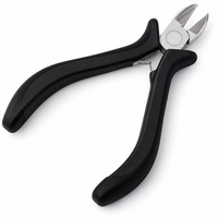 MANAN INSTRUMENTS Pince coupante diagonale de précision de haute qualité, manche noir, acier inoxydable, outil de coupe à plat pour bijoux et bricolage