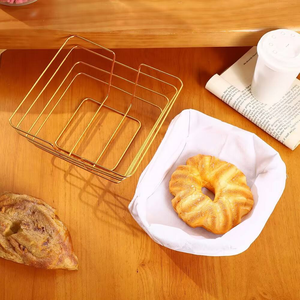 Popular Home Use Fruit <b>Bread</b> Storage Container Wire <b>Basket</b> Kitchen Drawer Gold Sliver Food Organizer - Product Image 4