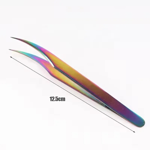 Pince à cils de haute précision, conception en acier inoxydable, durable, antistatique, pour usage en salon de beauté - Product Image 2