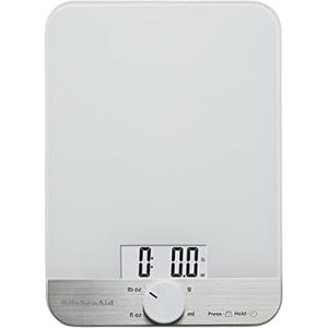KQ908 White <b>Digital</b> Kitchen and Food <b>Scale</b> 11 Pound Capacity with Glass Surface - Product Image 1