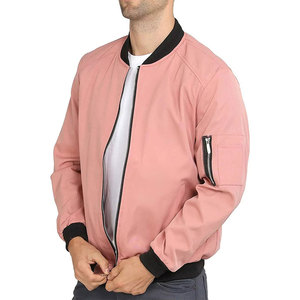 Men Classic <b>Zip</b> <b>Up</b> Bomber <b>Jacket</b> Lightweight Streetwear Outerwear OEM ODM Wholesale Supplier - Product Image 2