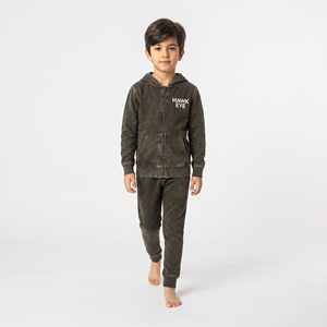 Conjunto Deportivo de Algodón con Capucha y Cremallera Completa para Niños, Lavado Ácido, de la Mejor Calidad, Fabricante de Ropa Deportiva Informal Personalizada para Niños - Product Image 3