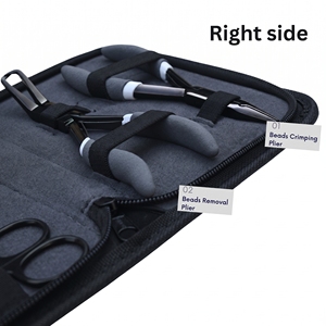 Kit complet d'outils pour extensions capillaires en acier inoxydable : Pince à micro-anneaux, Pince à démonter, Aiguille, Pince à velcro, Pince de sectionnement, Accessoires de salon - Product Image 5
