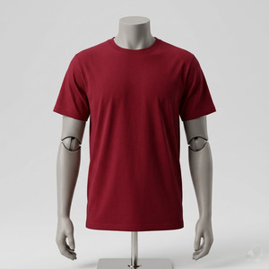 T-shirt homme rouge à manches courtes 100% coton, coupe classique, col rond, jersey uni, couleur unie - Product Image 2