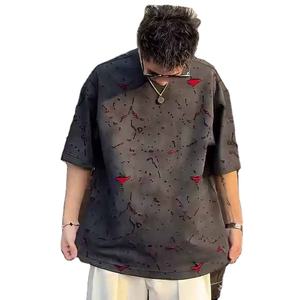 T-shirt personnalisé décontracté à manches courtes, respirant, uni, col rond, style streetwear, jersey 100% coton - Product Image 1