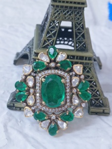 Amaira Jewels Floral Shape <b>Cocktail</b> <b>Ring</b> Green Square Jade Stone Silver 9K <b>Gold</b> Plated Women's Vintage Jewelry Giftwedding - Product Image 5