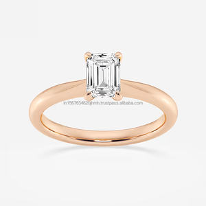 Bague vintage en or 14 carats pour femme IGI/GIA certifiée perle de diamant émeraude cultivée en laboratoire ensemble de bijoux fins principaux cadeau de mariage de fiançailles - Product Image 3