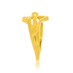 A Unique <b>Craft</b> Gold <b>Ring</b> Luxury Yellow Gold Contemporary Crossover Band <b>Ring</b> Elegant Geometric Fashion Jewelry for Women - Product Image 3