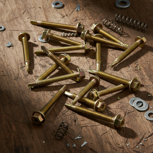 Vis PDC Tek à tête hexagonale autoperceuse en acier au carbone classe 8, galvanisée au zinc et au phosphate, filetage standard, durable, en pouces - Product Image 1