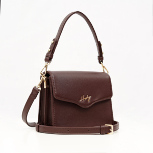 Sac à bandoulière Mona de luxe pour femme en cuir synthétique premium doublé de satin authentique avec détail de sangle tressée unique et fermeture magnétique - Product Image 6