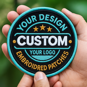 Écusson brodé découpé à la forme, style aventure en plein air, logo personnalisé thermocollant, patchs brodés 3D à repasser/coudre - Product Image 1