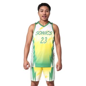 Ensembles de shorts de basketball personnalisés entièrement sublimés, maillots d'équipe, séchage rapide, uniforme de basketball unisexe, grande taille, antibactérien - Product Image 1