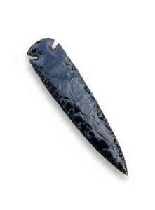 Daggers artesanales de 6 pulgadas con punta de obsidiana de medianoche y cristal acuático, auténticas de Gujarat Khambhat, cuchillos de cristal tallados a mano para - Product Image 3